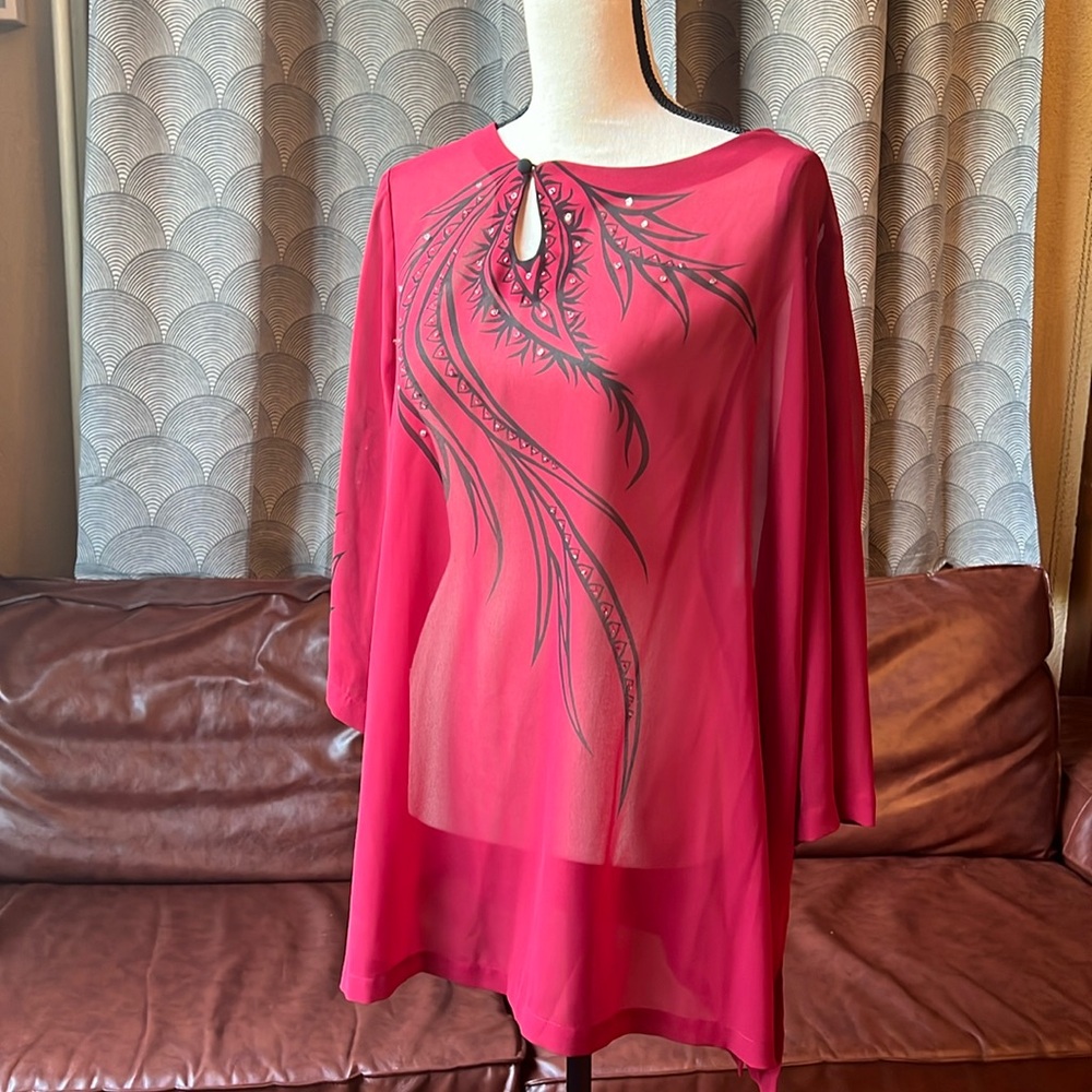 Bob Mackie Wearable Art Sheer Blouse